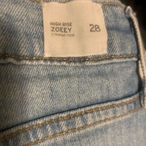 Hudson High Rise Straight Crop Jeans